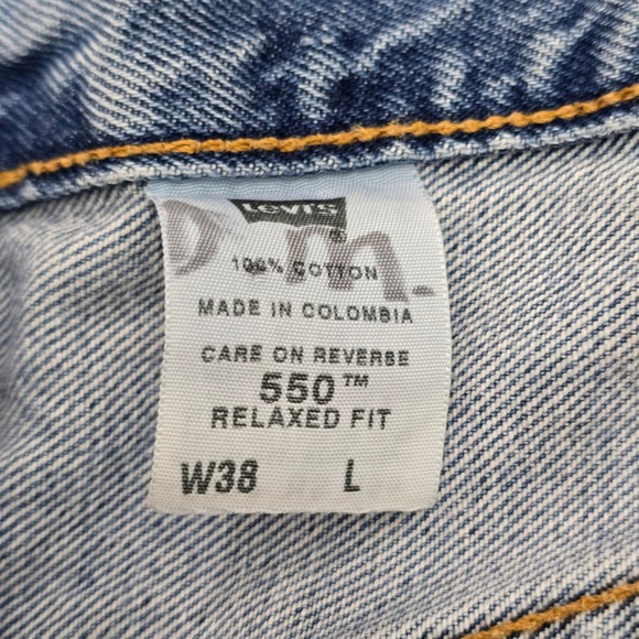 Levis 550 Relaxed Fit Denim Shorts Mens 38 Medium Wash Blue Cotton Vintage - Picture 5 of 16